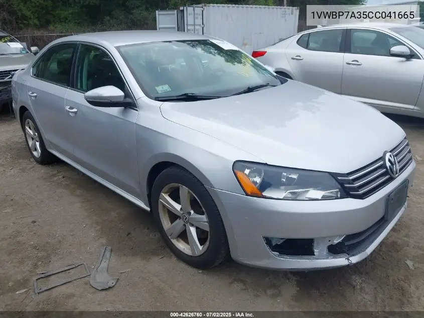 2012 Volkswagen Passat Se VIN: 1VWBP7A35CC041665 Lot: 42626760