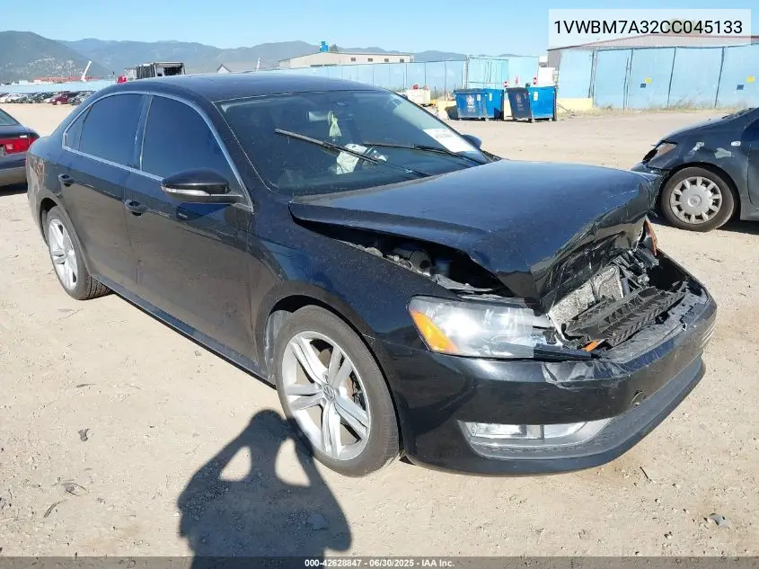 2012 Volkswagen Passat 3.6L V6 Se VIN: 1VWBM7A32CC045133 Lot: 42628847