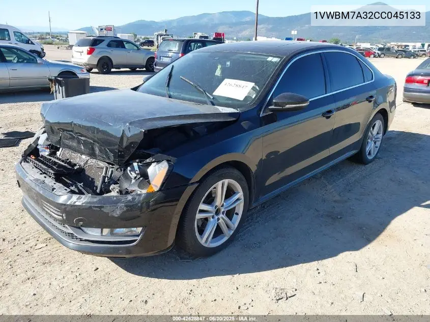 2012 Volkswagen Passat 3.6L V6 Se VIN: 1VWBM7A32CC045133 Lot: 42628847