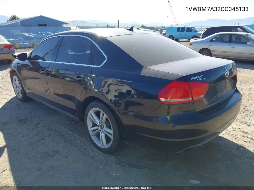 2012 Volkswagen Passat 3.6L V6 Se VIN: 1VWBM7A32CC045133 Lot: 42628847