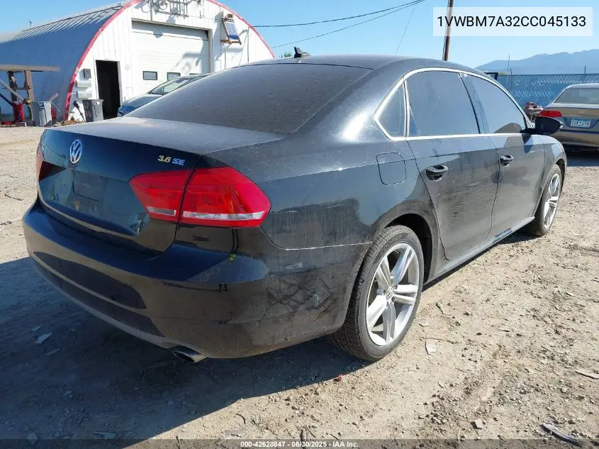2012 Volkswagen Passat 3.6L V6 Se VIN: 1VWBM7A32CC045133 Lot: 42628847