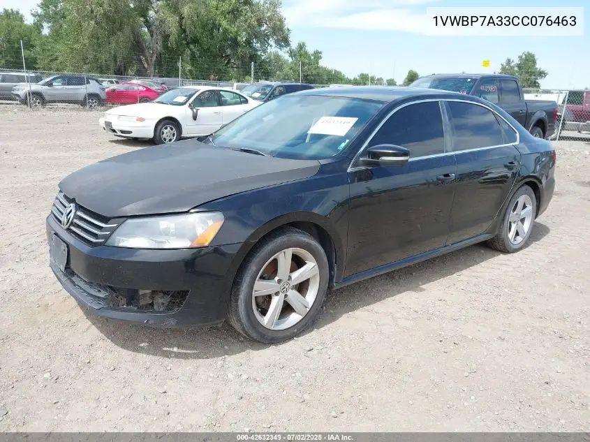 2012 Volkswagen Passat 2.5L Se VIN: 1VWBP7A33CC076463 Lot: 42632349