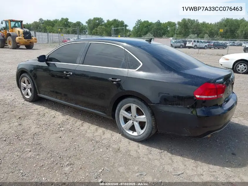 2012 Volkswagen Passat 2.5L Se VIN: 1VWBP7A33CC076463 Lot: 42632349