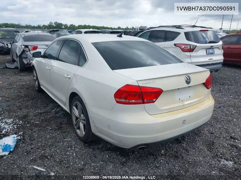 2013 Volkswagen Passat 2.5L Comfortline VIN: 1VWBH7A37DC090591 Lot: 12338905