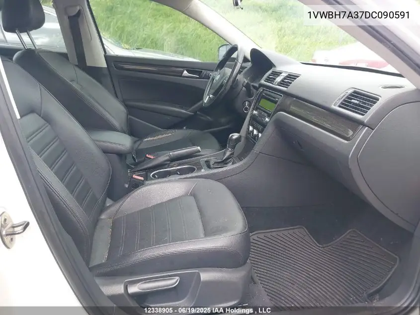 2013 Volkswagen Passat 2.5L Comfortline VIN: 1VWBH7A37DC090591 Lot: 12338905