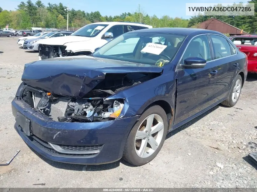 2013 Volkswagen Passat 2.0L Tdi Se VIN: 1VWBN7A36DC047286 Lot: 42243855