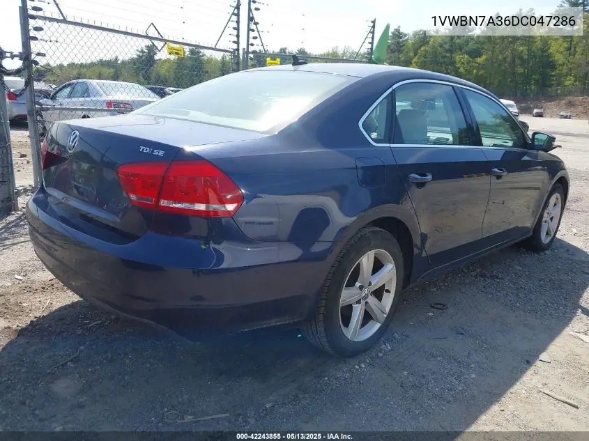 2013 Volkswagen Passat 2.0L Tdi Se VIN: 1VWBN7A36DC047286 Lot: 42243855