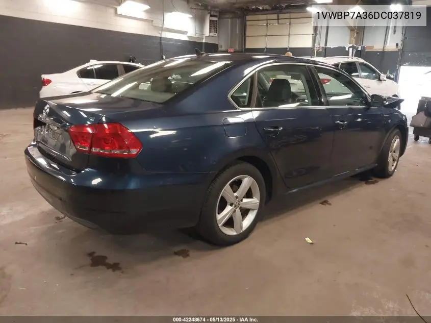 2013 Volkswagen Passat 2.5L Se VIN: 1VWBP7A36DC037819 Lot: 42248674
