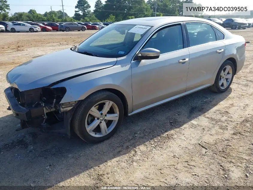 2013 Volkswagen Passat 2.5L Se VIN: 1VWBP7A34DC039505 Lot: 42588689