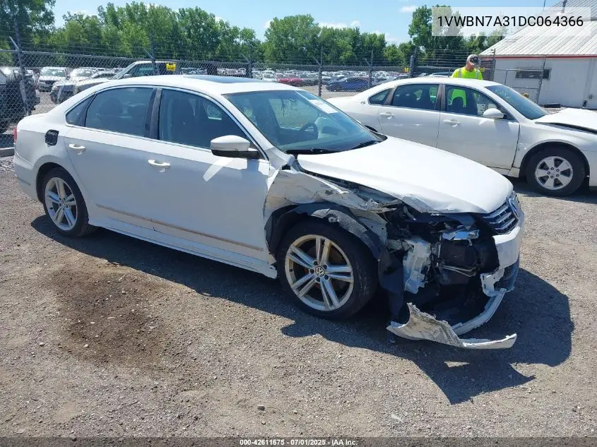2013 Volkswagen Passat 2.0L Tdi Se VIN: 1VWBN7A31DC064366 Lot: 42611675