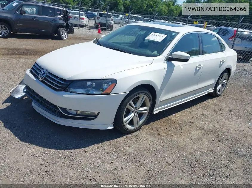 2013 Volkswagen Passat 2.0L Tdi Se VIN: 1VWBN7A31DC064366 Lot: 42611675