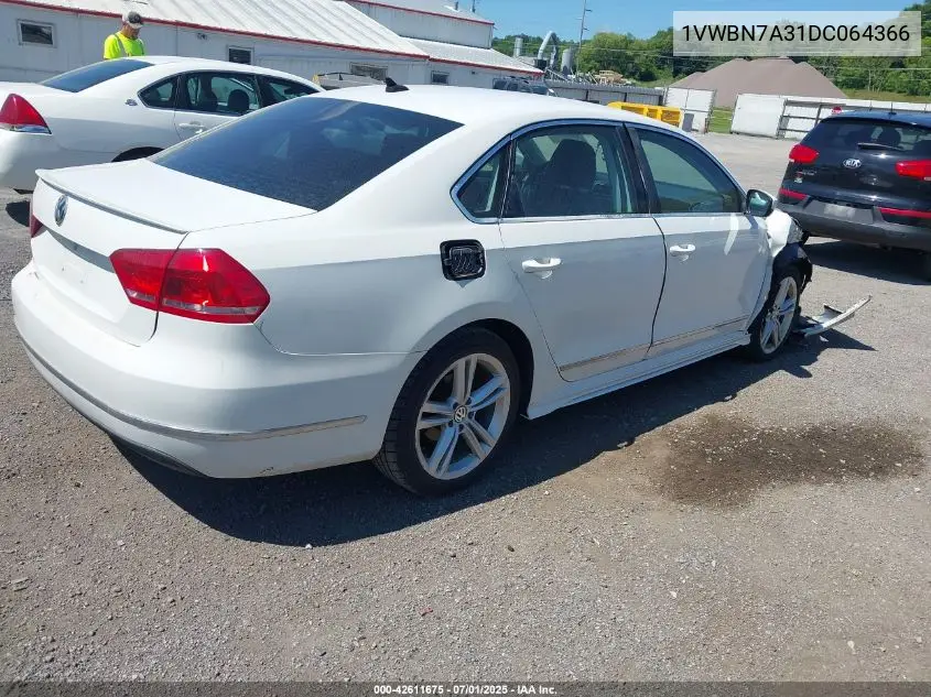 2013 Volkswagen Passat 2.0L Tdi Se VIN: 1VWBN7A31DC064366 Lot: 42611675