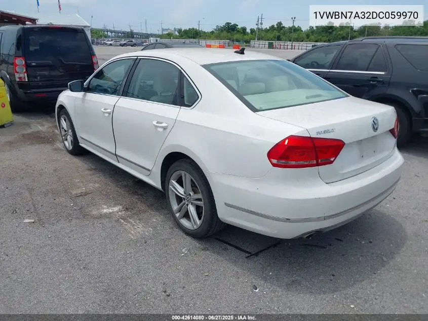 2013 Volkswagen Passat 2.0L Tdi Se VIN: 1VWBN7A32DC059970 Lot: 42614080