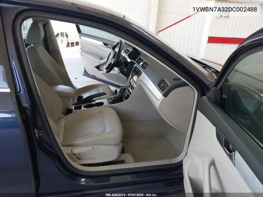 2013 Volkswagen Passat 2.0L Tdi Se VIN: 1VWBN7A32DC002488 Lot: 42622372