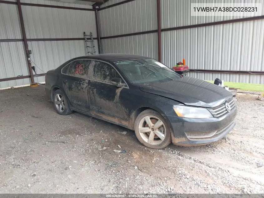 2013 Volkswagen Passat 2.5L Se VIN: 1VWBH7A38DC028231 Lot: 42629167