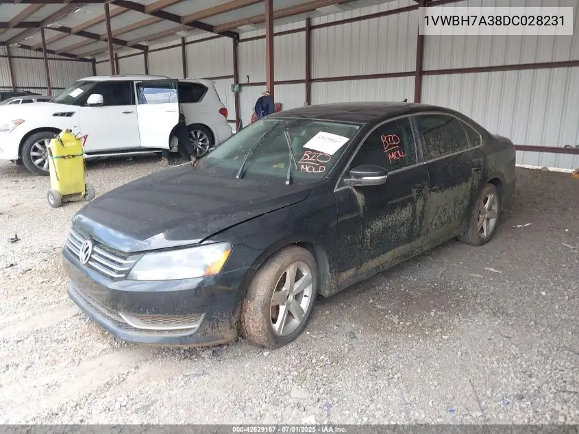 2013 Volkswagen Passat 2.5L Se VIN: 1VWBH7A38DC028231 Lot: 42629167