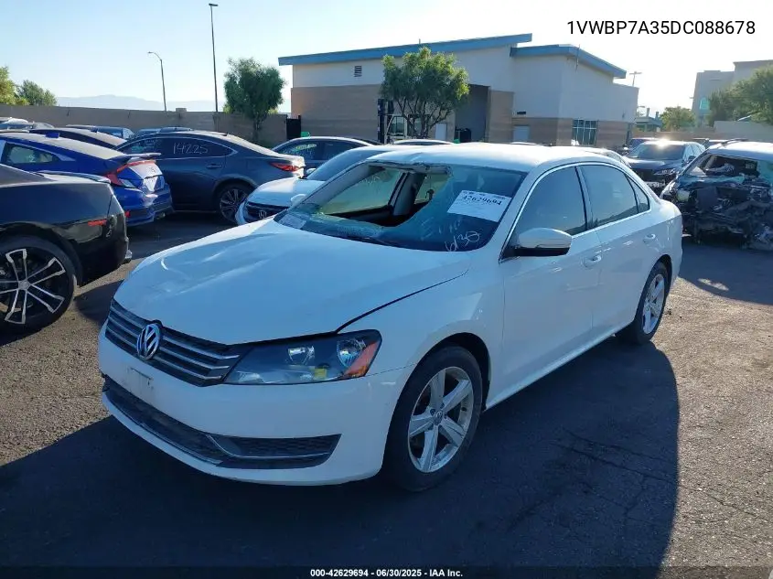 1vwbp7a35dc088678 1VWBP7A35DC088678 2013 Volkswagen Passat 2.5L Se