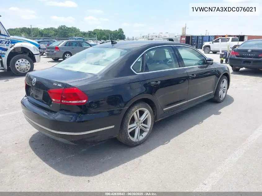 2013 Volkswagen Passat 2.0L Tdi Sel Premium VIN: 1VWCN7A3XDC076021 Lot: 42630543