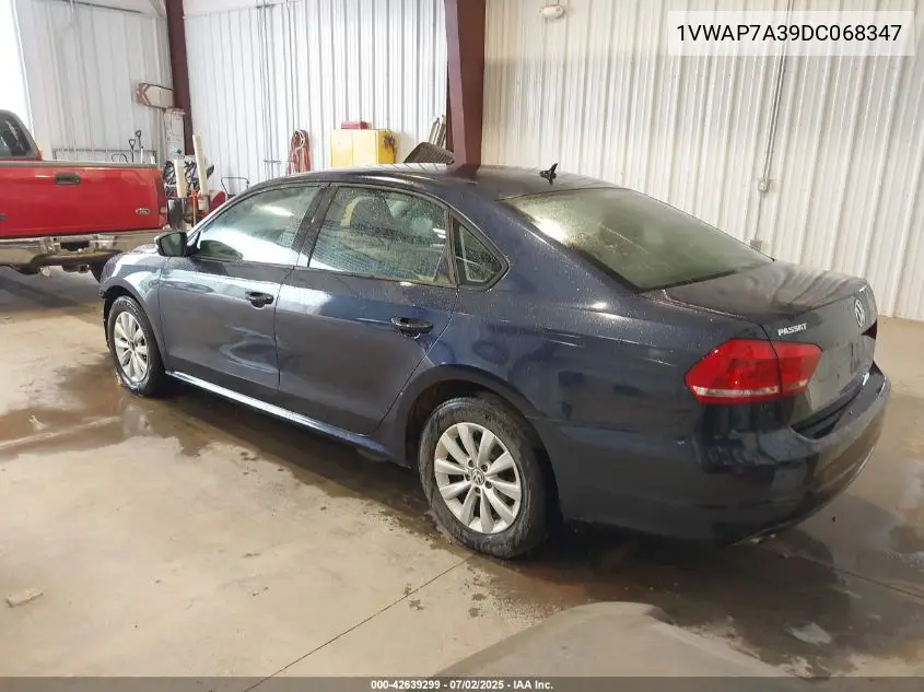 2013 Volkswagen Passat 2.5L S VIN: 1VWAP7A39DC068347 Lot: 42639299