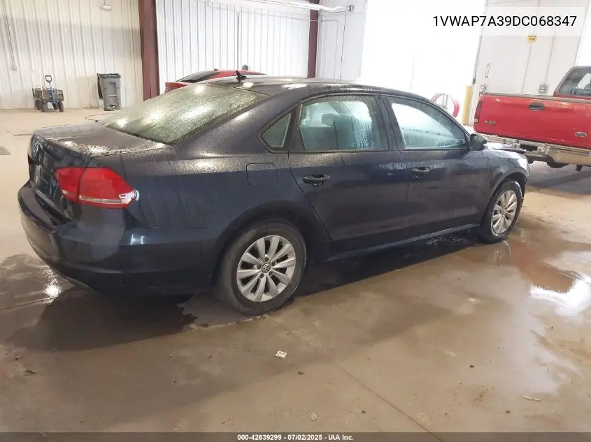 2013 Volkswagen Passat 2.5L S VIN: 1VWAP7A39DC068347 Lot: 42639299