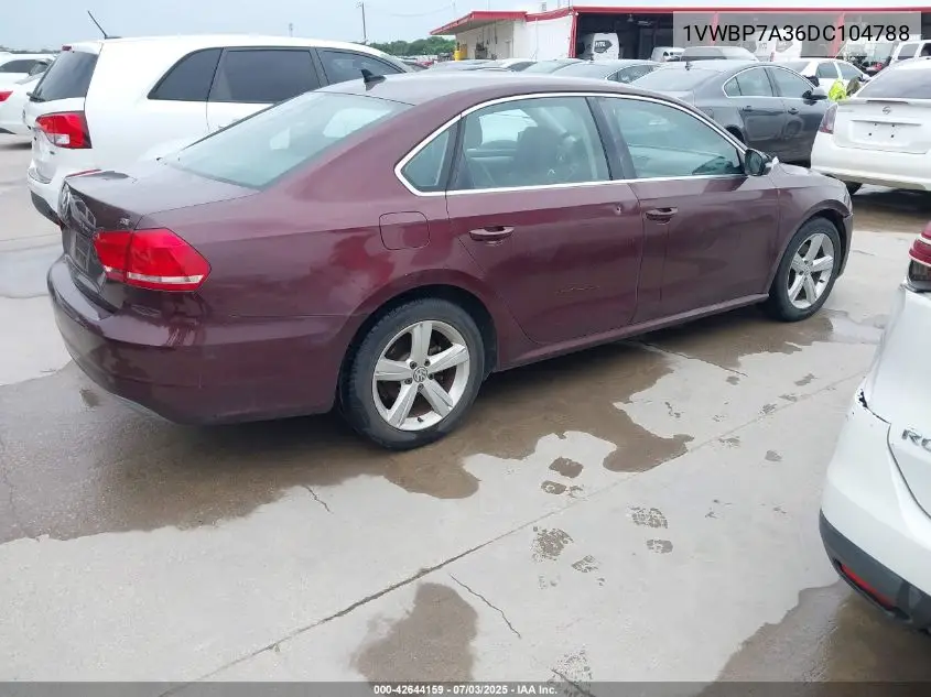 2013 Volkswagen Passat 2.5L Se VIN: 1VWBP7A36DC104788 Lot: 42644159