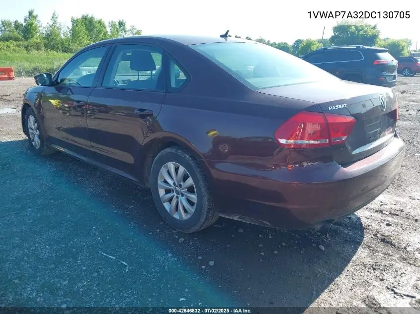 2013 Volkswagen Passat 2.5L S VIN: 1VWAP7A32DC130705 Lot: 42646832