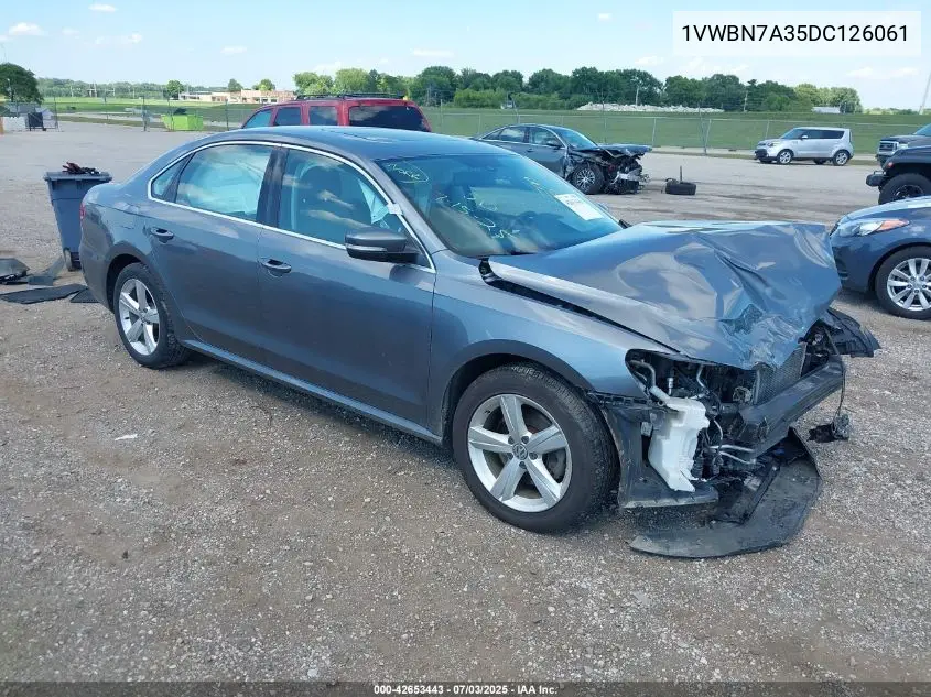 2013 Volkswagen Passat 2.0L Tdi Se VIN: 1VWBN7A35DC126061 Lot: 42653443