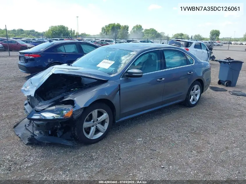2013 Volkswagen Passat 2.0L Tdi Se VIN: 1VWBN7A35DC126061 Lot: 42653443