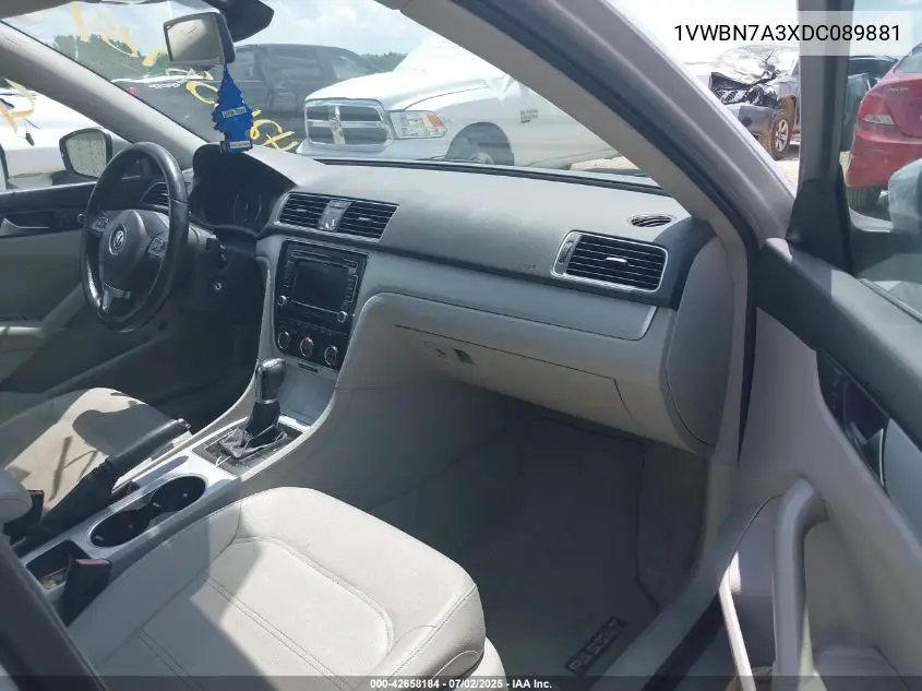 2013 Volkswagen Passat 2.0L Tdi Se VIN: 1VWBN7A3XDC089881 Lot: 42658184
