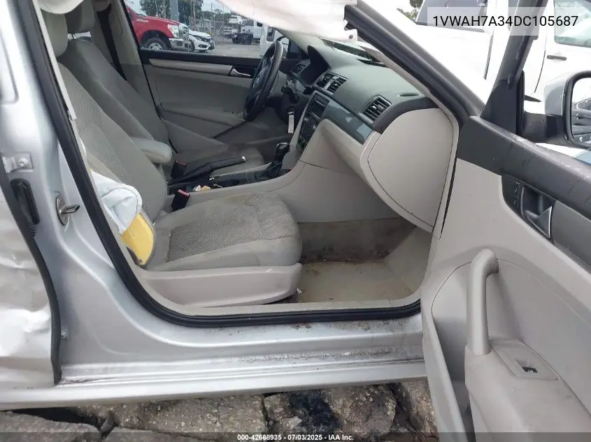 2013 Volkswagen Passat 2.5L S VIN: 1VWAH7A34DC105687 Lot: 42668935