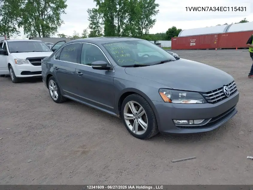 1vwcn7a34ec115431 1VWCN7A34EC115431 2014 Volkswagen Passat Sel