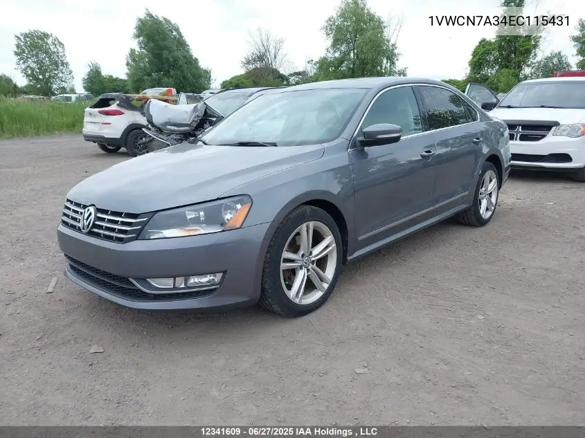 1vwcn7a34ec115431 1VWCN7A34EC115431 2014 Volkswagen Passat Sel
