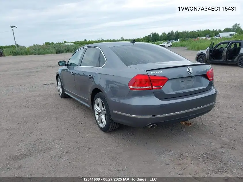 1vwcn7a34ec115431 1VWCN7A34EC115431 2014 Volkswagen Passat Sel