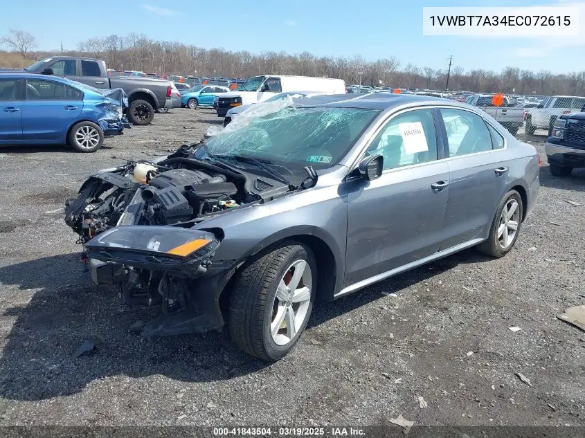 2014 Volkswagen Passat 1.8T Se VIN: 1VWBT7A34EC072615 Lot: 41843504