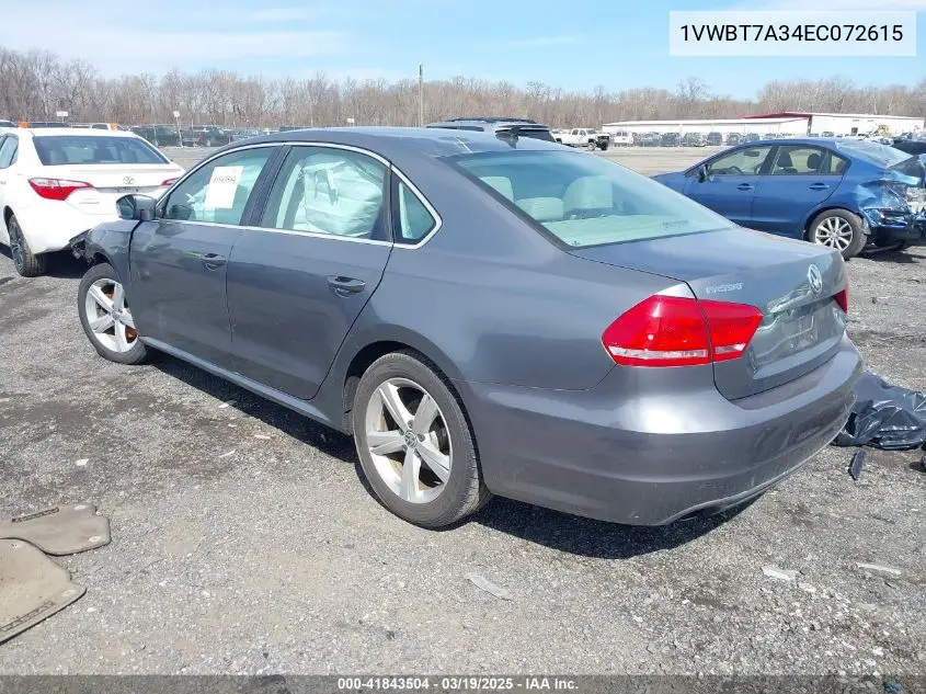 2014 Volkswagen Passat 1.8T Se VIN: 1VWBT7A34EC072615 Lot: 41843504