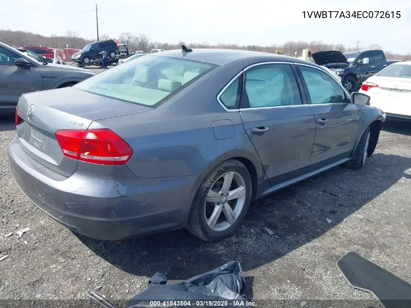 2014 Volkswagen Passat 1.8T Se VIN: 1VWBT7A34EC072615 Lot: 41843504