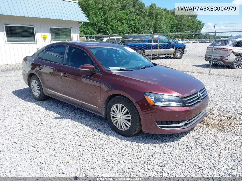2014 Volkswagen Passat 2.5L S VIN: 1VWAP7A3XEC004979 Lot: 42623479