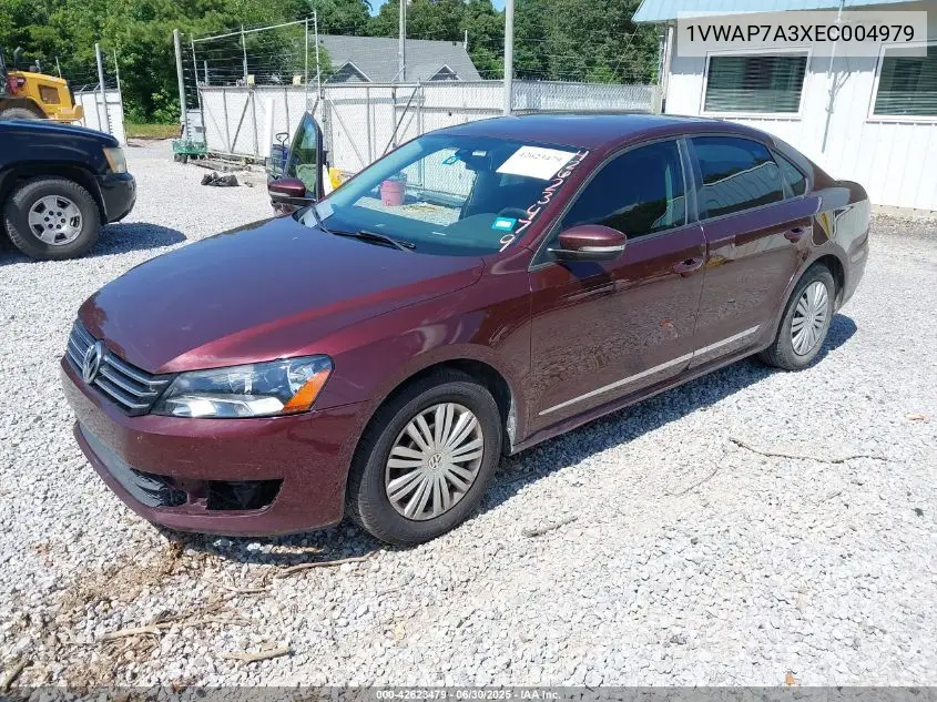 2014 Volkswagen Passat 2.5L S VIN: 1VWAP7A3XEC004979 Lot: 42623479