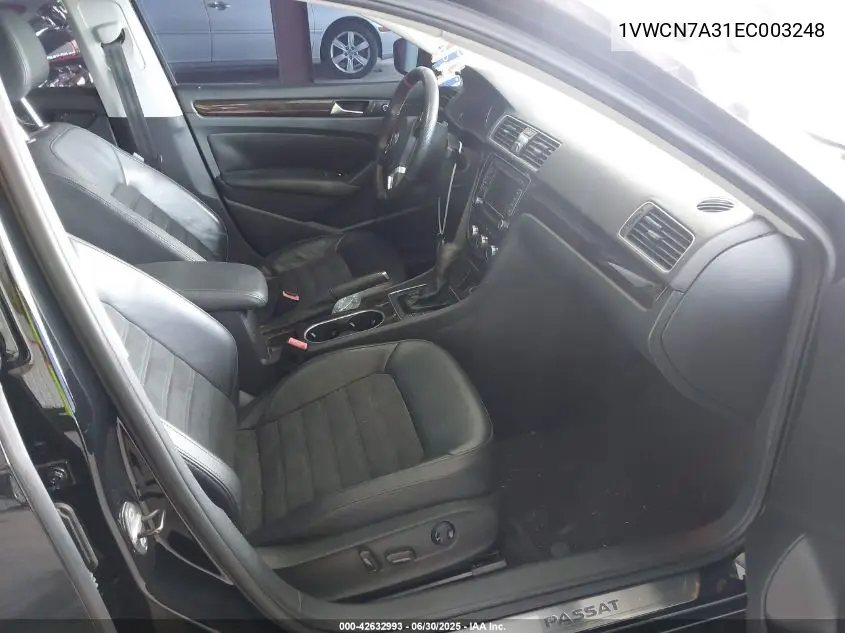 2014 Volkswagen Passat 2.0L Tdi Sel Premium VIN: 1VWCN7A31EC003248 Lot: 42632993