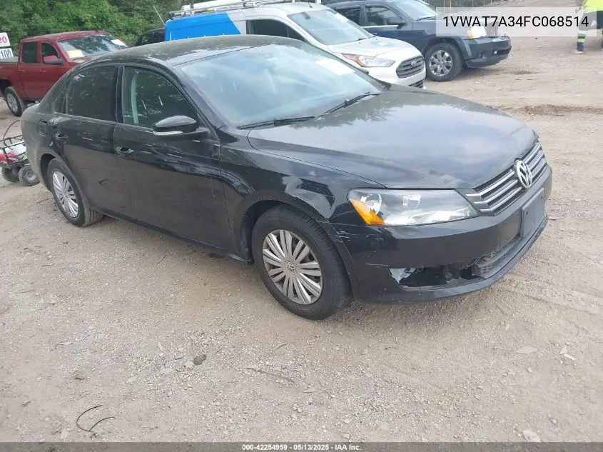 2015 Volkswagen Passat 1.8T S VIN: 1VWAT7A34FC068514 Lot: 42254959