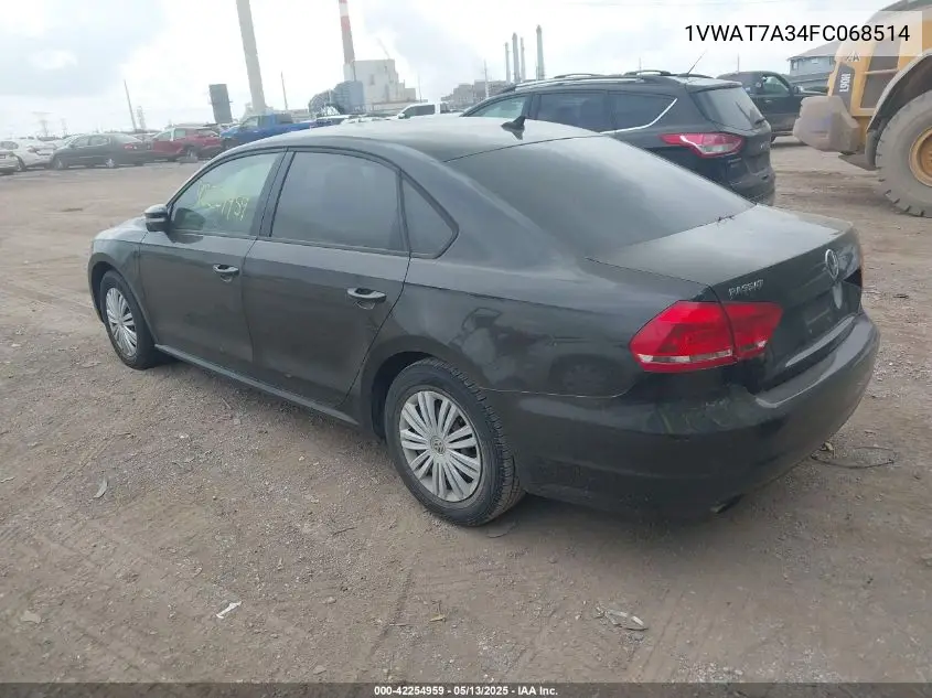 2015 Volkswagen Passat 1.8T S VIN: 1VWAT7A34FC068514 Lot: 42254959