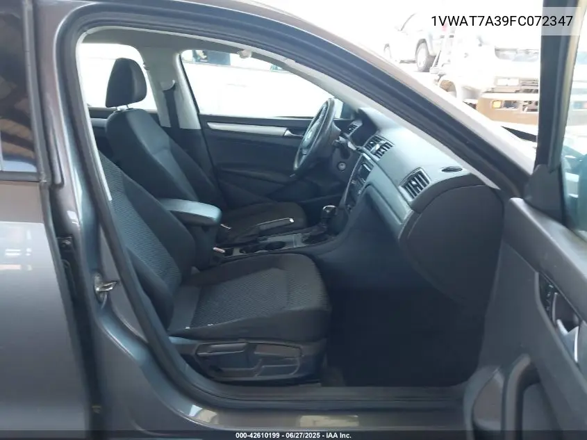 2015 Volkswagen Passat 1.8T S VIN: 1VWAT7A39FC072347 Lot: 42610199