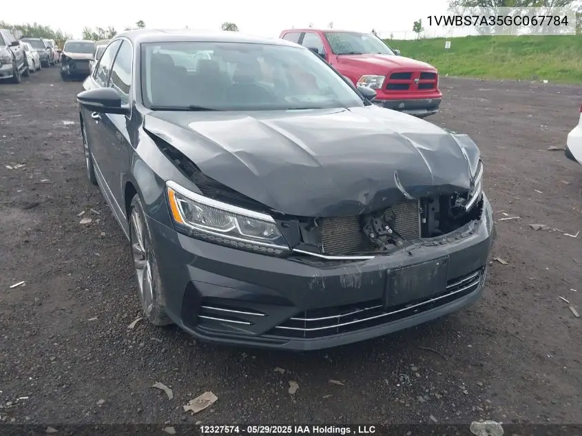 2016 Volkswagen Passat Se VIN: 1VWBS7A35GC067784 Lot: 12327574