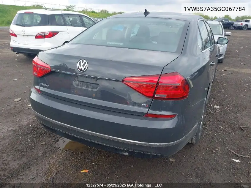 2016 Volkswagen Passat Se VIN: 1VWBS7A35GC067784 Lot: 12327574