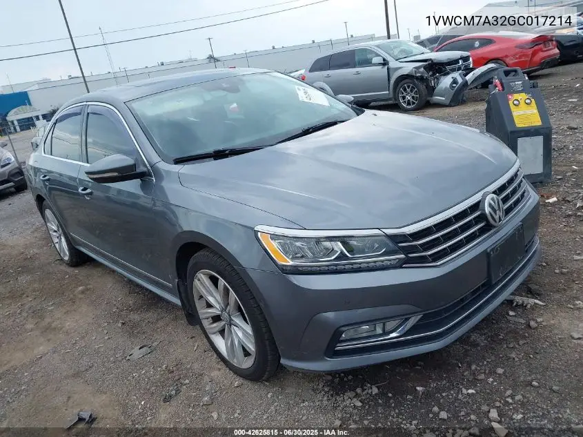 1VWCM7A32GC017214 2016 Volkswagen Passat V6 Sel Premium