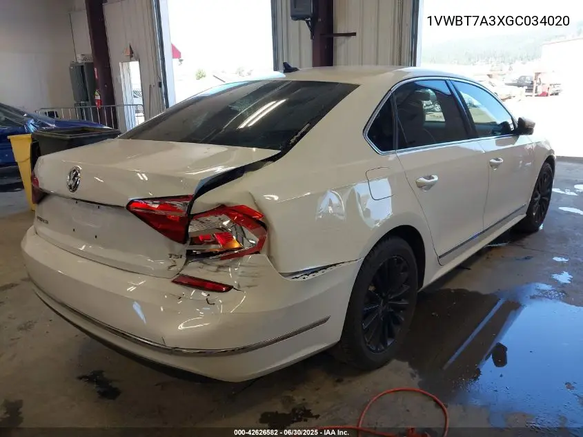 1vwbt7a3xgc034020 1VWBT7A3XGC034020 2016 Volkswagen Passat 1.8T Se