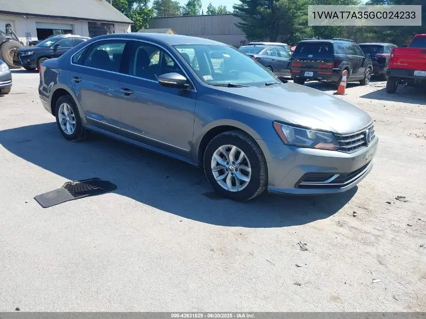2016 Volkswagen Passat 1.8T S VIN: 1VWAT7A35GC024233 Lot: 42631529