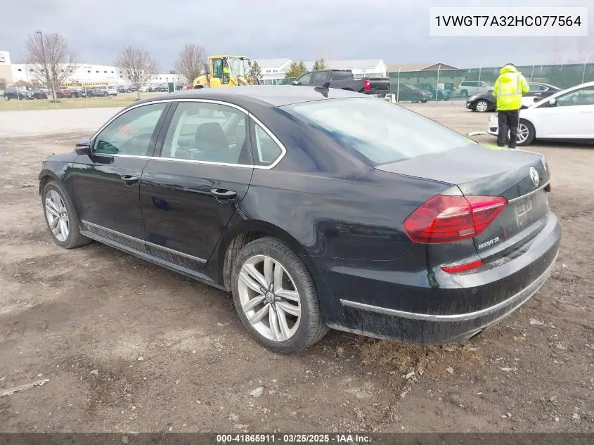 2017 Volkswagen Passat 1.8T Se VIN: 1VWGT7A32HC077564 Lot: 41865911