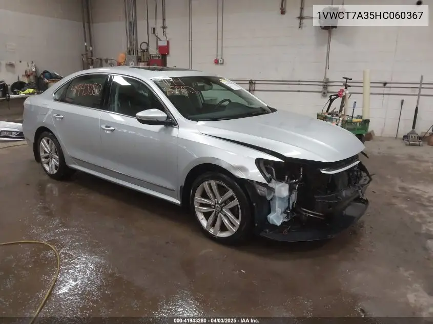 2017 Volkswagen Passat 1.8T Sel Premium VIN: 1VWCT7A35HC060367 Lot: 41943280