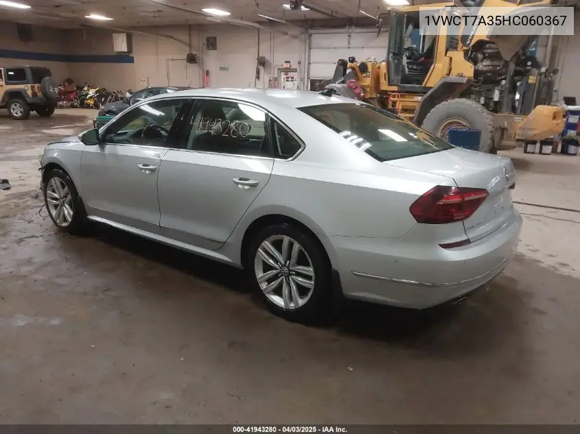 2017 Volkswagen Passat 1.8T Sel Premium VIN: 1VWCT7A35HC060367 Lot: 41943280